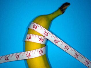 Penis measurement during enlargement using a banana as an example