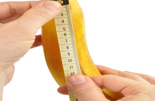 measuring the penis before enlargement using the example of a banana